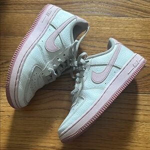Nike White and Pink Air Force 1 Sneakers sale